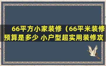 66平方小家装修（66平米装修预算是多少 小户型超实用装修攻略）